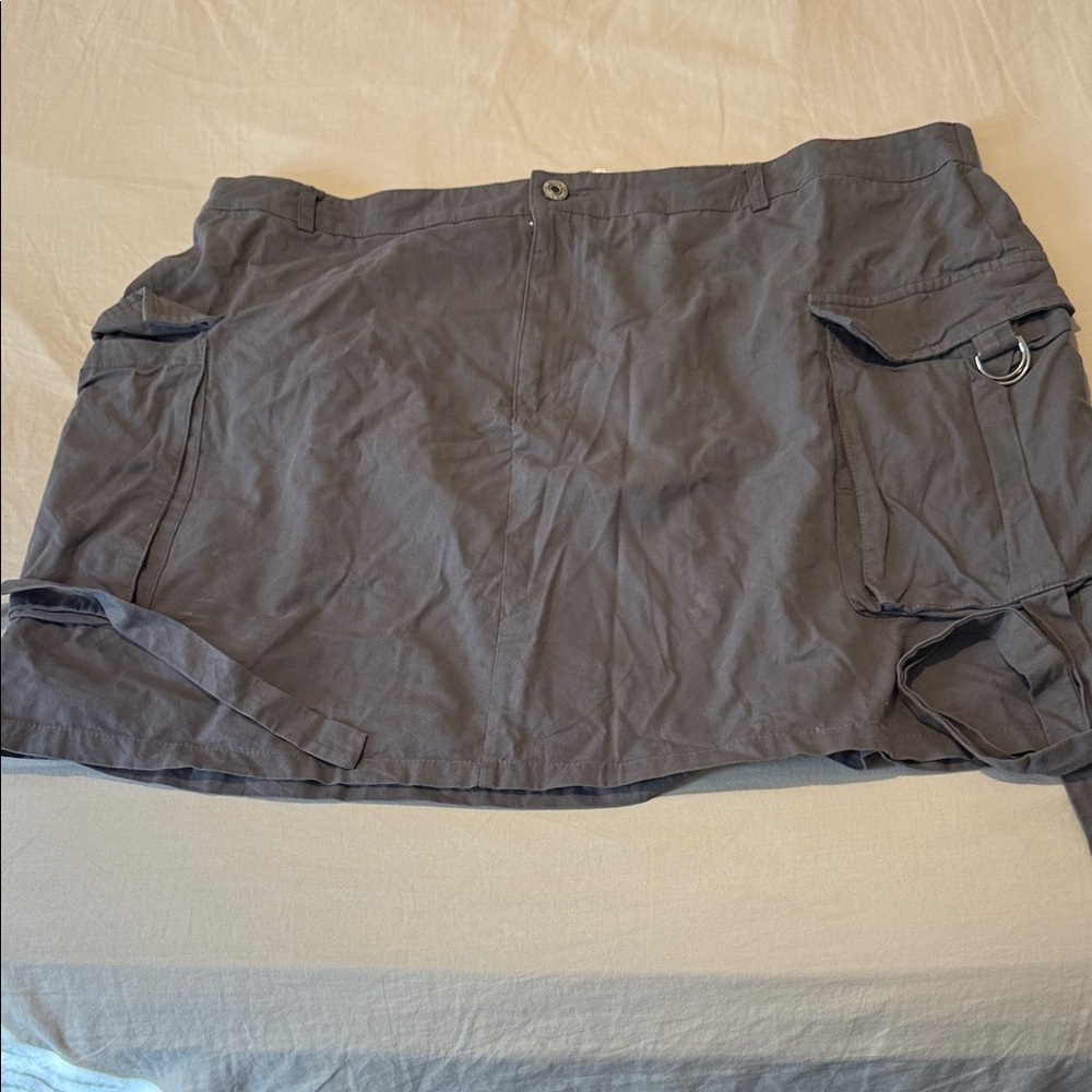 Gray Cargo Skirt with Pockets